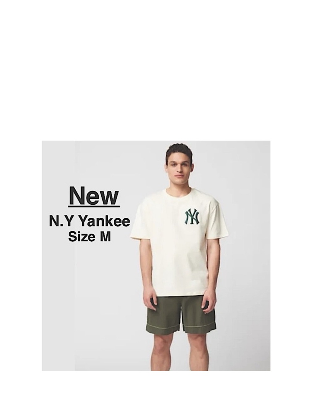 New Era Men's New York Yankees X MLB T-Shirt SIZE M ivory/cream & tags⭐️⭐️